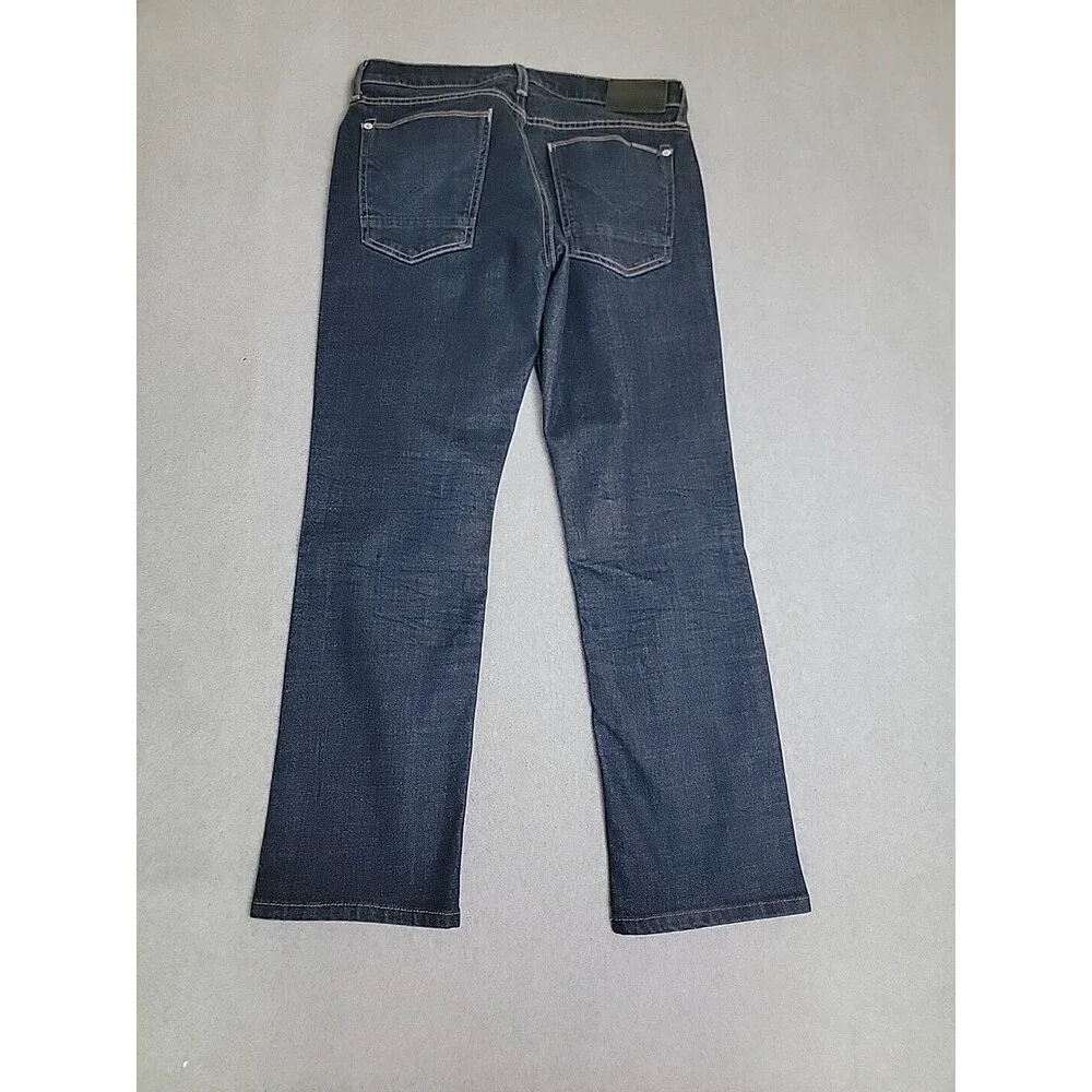 Hudson Jeans Mens 30 36x28 Straight Byron 5 Point Dark Blue‎ Stretch Low Rise